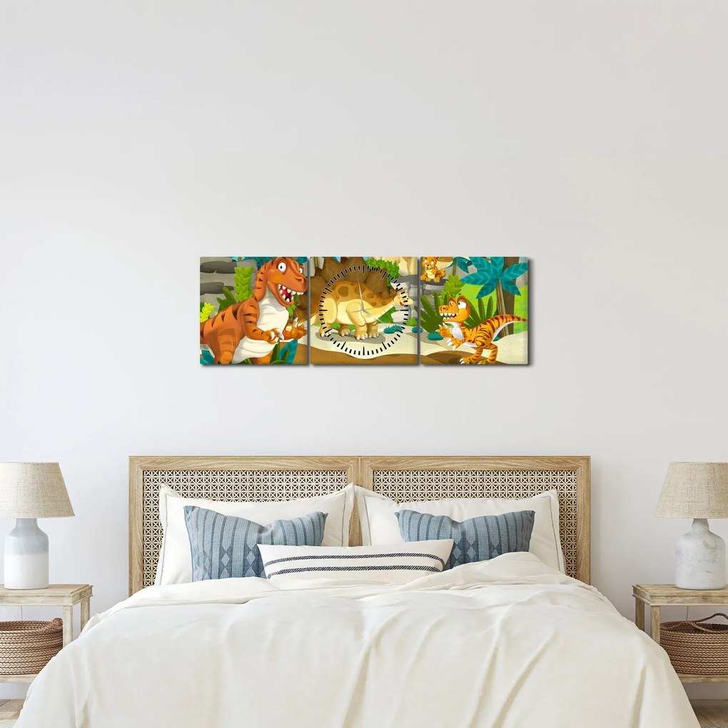 Kép - dinoszaurusz (órával) (90x30 cm)