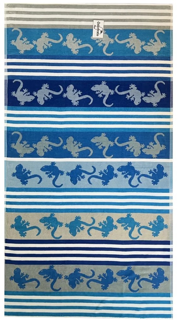 Crazy Gekko kék strandtörölköző