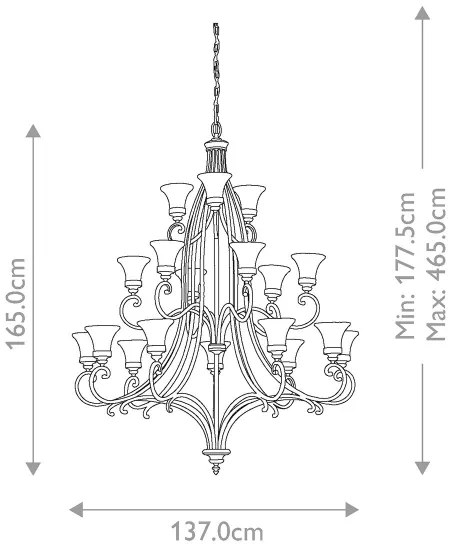 Feiss FE-DRAWING-ROOM18 - Csillár láncon DRAWING ROOM 18xE27/60W/230V
