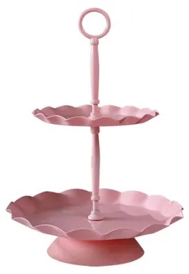 Rózsaszín emeletes torta állvány