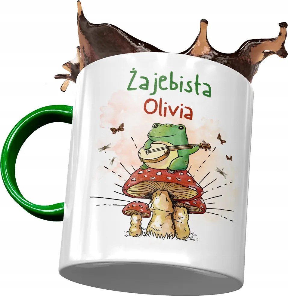 Zöld Bögre Olivia Barátnő Feleség Ajándék Nyomtatott Fotóval