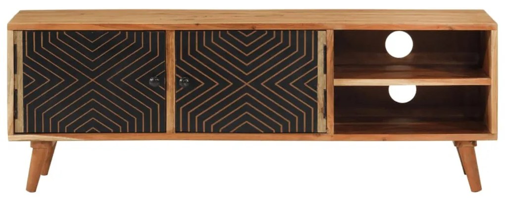 tömör akácfa TV-szekrény 112 x 30 x 40 cm