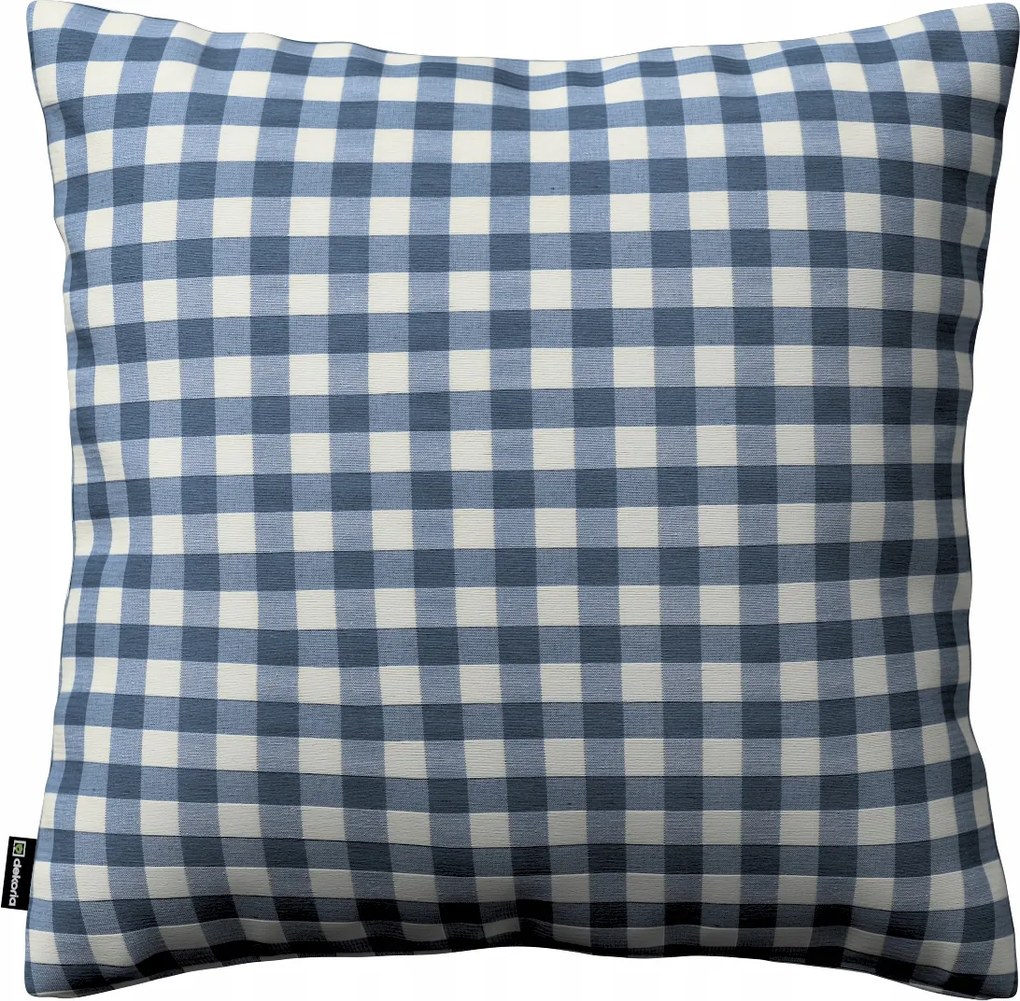 Dekoria párnahuzat sötétkék-fehér kockás 43x43