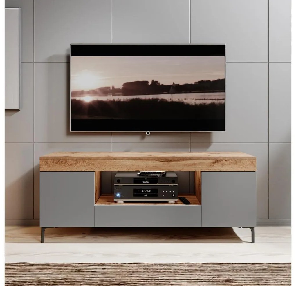 Tv szekrény/asztal Giuseppo (lancester tölgy + szürke). 1098649