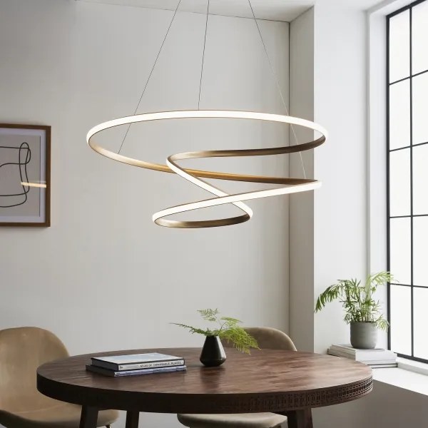 Endon 97639 - TWIRL LED dimmelhető kábelen függő csillár LED/88W/230V 3000K aranyszínű