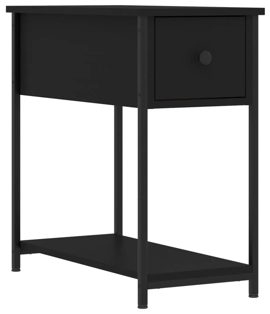 2 db fekete szerelt fa éjjeliszekrény 30x60x60 cm