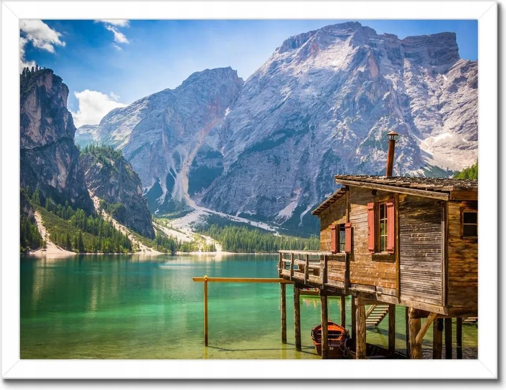 Poszterek keretben 40x30 Fa házikó a hegyekben