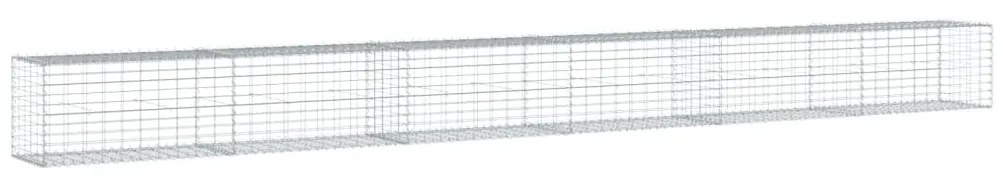 horganyzott vas gabion kosár fedéllel 600 x 50 x 50 cm