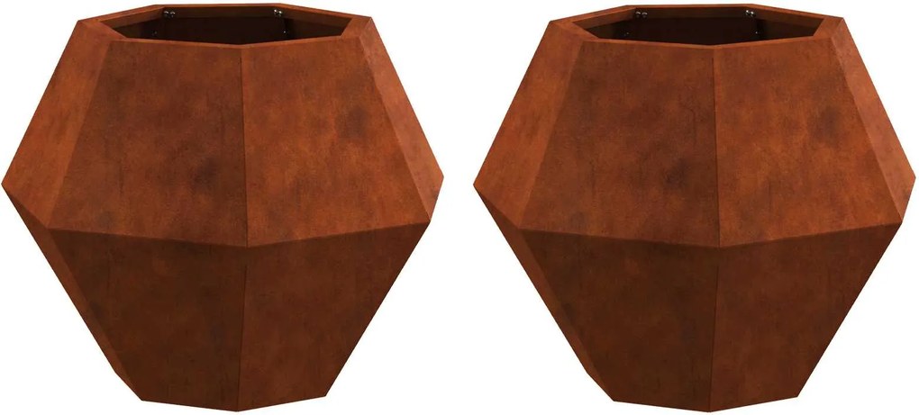vidaXL Növénytartó 2 pcs Rozsdás 50 x 50 x 40 cm Időjárásálló acél