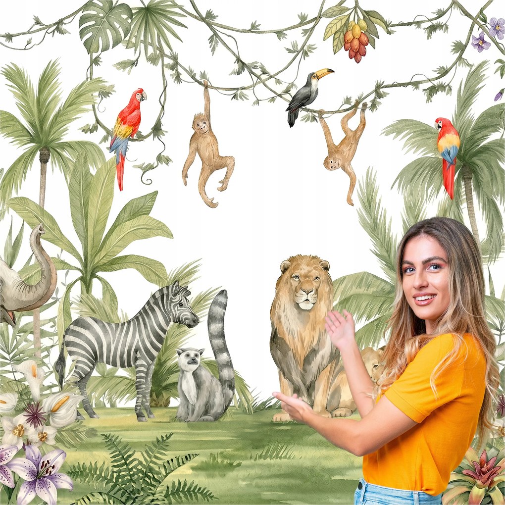 Fotótapéta Gyerekeknek dzsungel szafari vadon élő állatok 490x260 DS02F