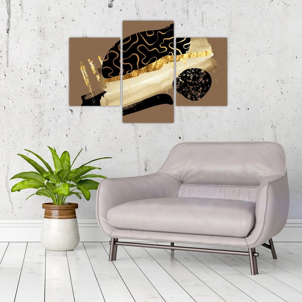 Kép - Absztrakció aranybarna N⁰3 (90x60 cm)
