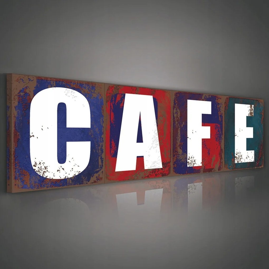 Vászonkép 145x45 Kávézó kávé város urban Ipari loft vintage retro