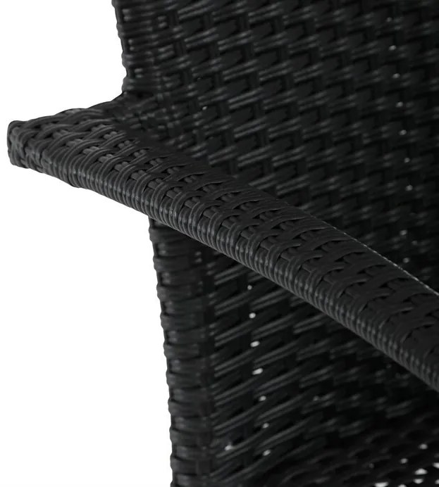 Autronic Kerti szék, fém, polirattan, fekete, AZC-S2113 BK