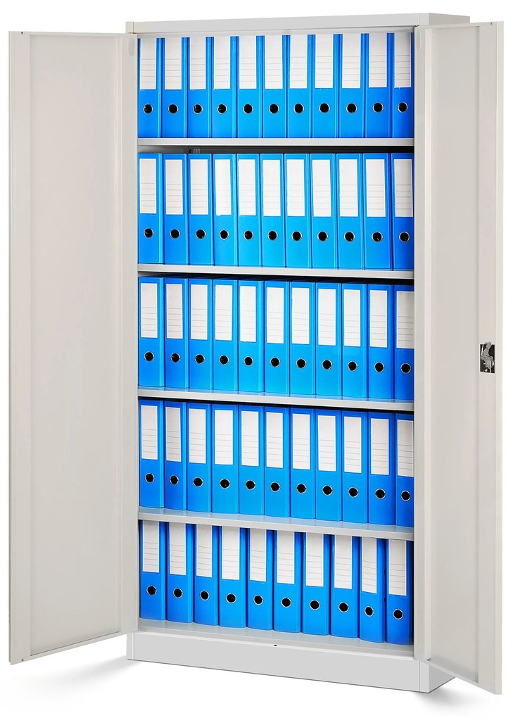 Set 4x fém iratszekrény JAN H, 900 x 1950 x 400 mm, Eco Design: fehér/ sonoma tölgy