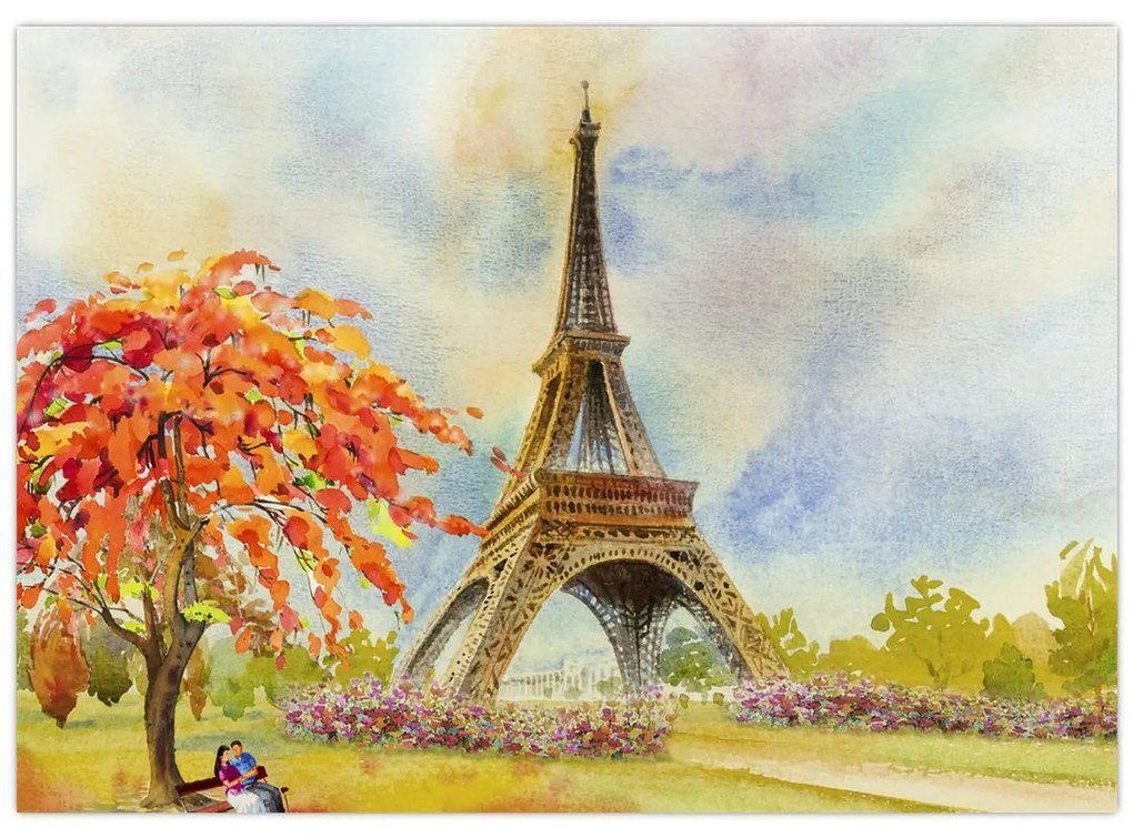 Festett kép az Eiffel-torony (70x50 cm)