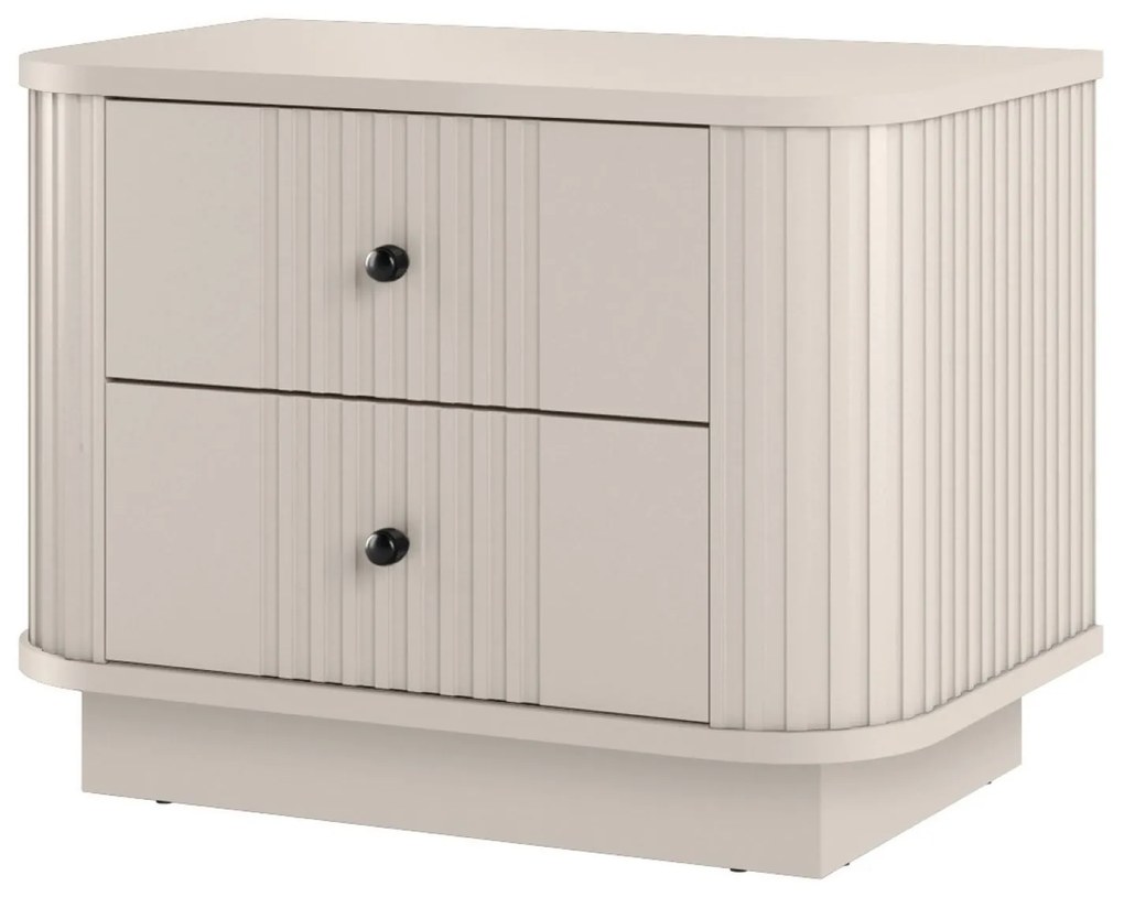 Vesper éjjeliszekrény szett 56 cm - kasmír / fekete fogantyúk