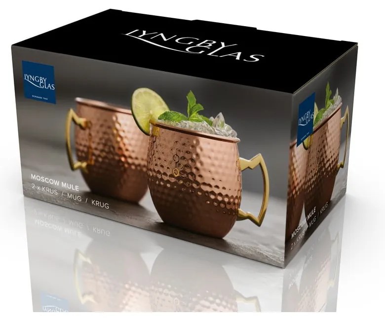 Rézszínű acél bögre szett 2 db-os 400 ml Moscow Mule – Lyngby Glas