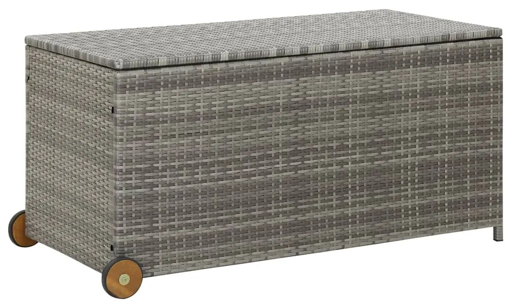 vidaXL világosszürke polyrattan kerti tárolóláda 120 x 65 x 61 cm