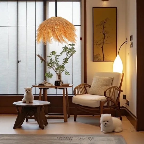 Immax 08272L - Csillár zsinóron NATURALEZA 1xE27/40W/230V átm. 55 cm rattan