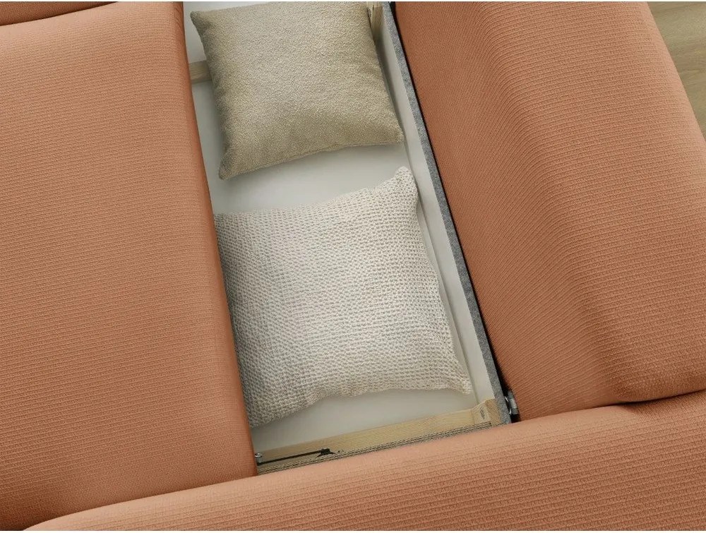 Narancssárga kinyitható-tárolóhelyes kanapé 265 cm Ezechiel – Bobochic Paris