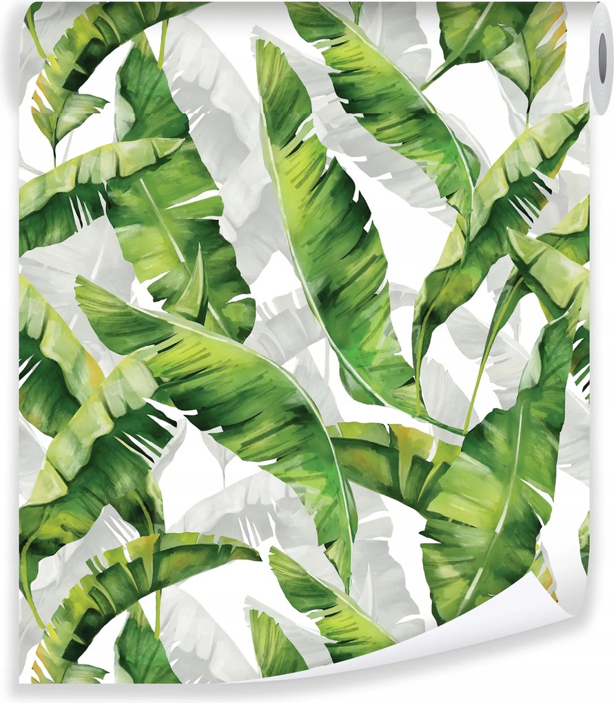 Tapéta Trópusi Levelek Zöld Flizelin Fal Tapéta