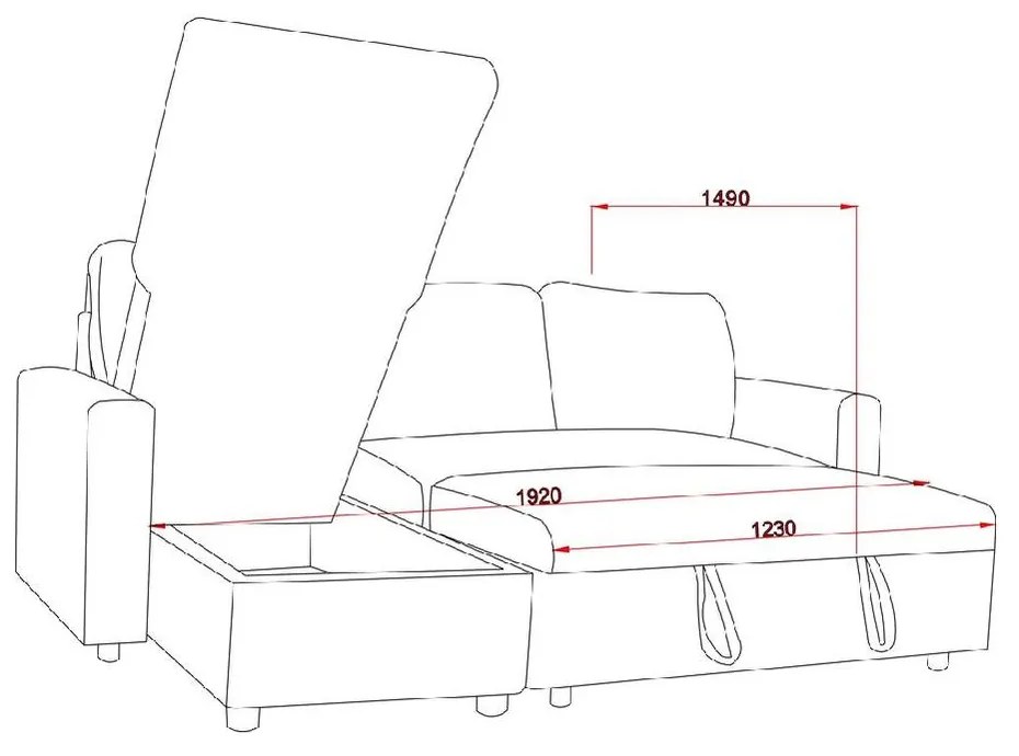 Catini KIMBERLAND kihúzható sarok ülőgarnitúra tárolóhellyel
