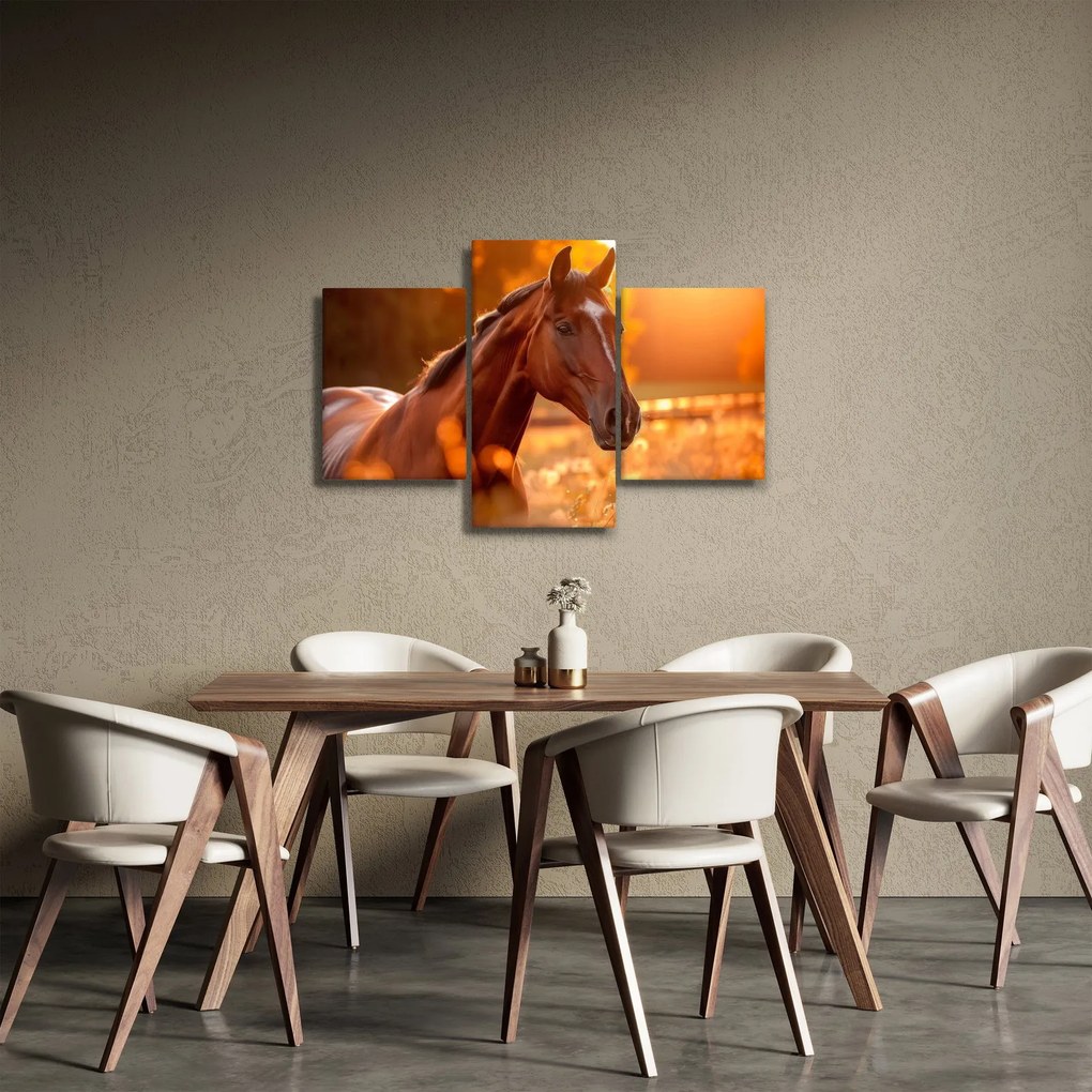 Kép - Ló a naplementében (90x60 cm)
