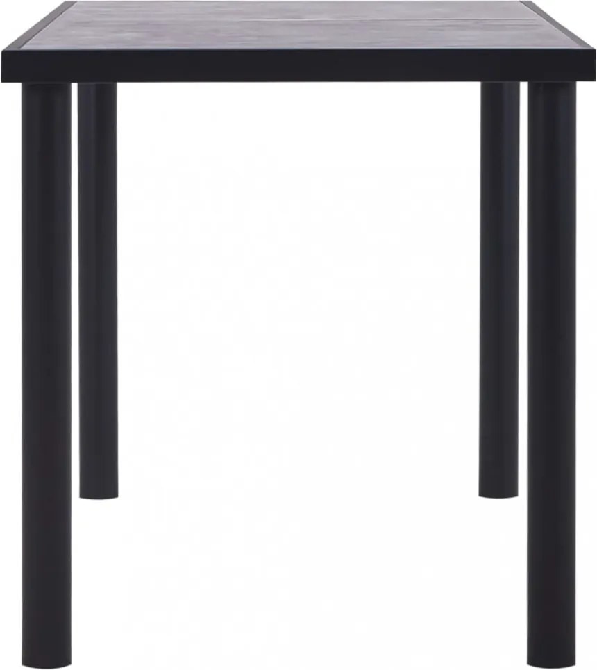 fekete és betonszürke MDF étkezőasztal 140 x 70 x 75 cm