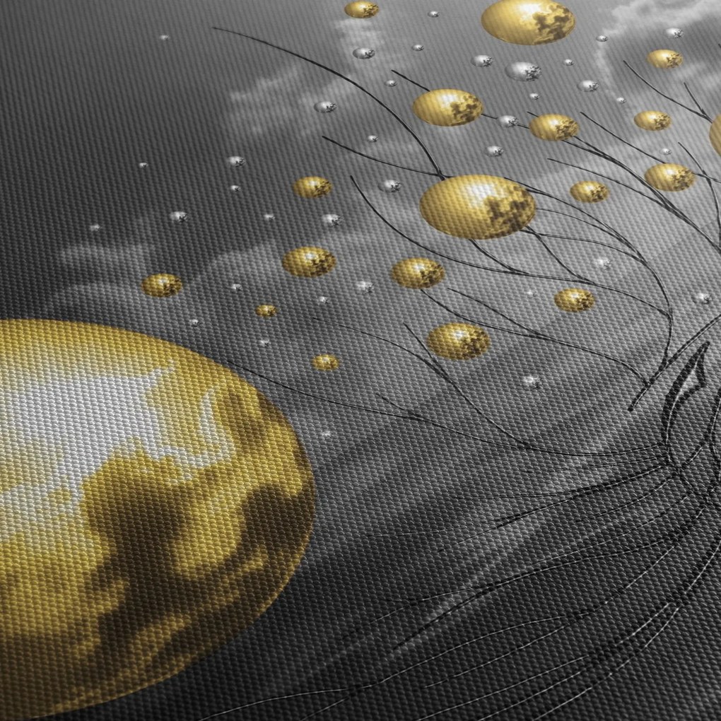 Okker gömbök képe (120x50 cm)