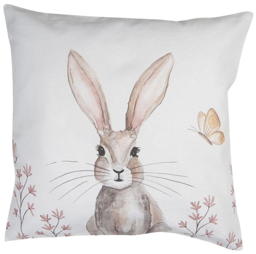 Vintage húsvéti nyuszi mintás pamut párnahuzat 40x40cm Rustic Easter Bunny