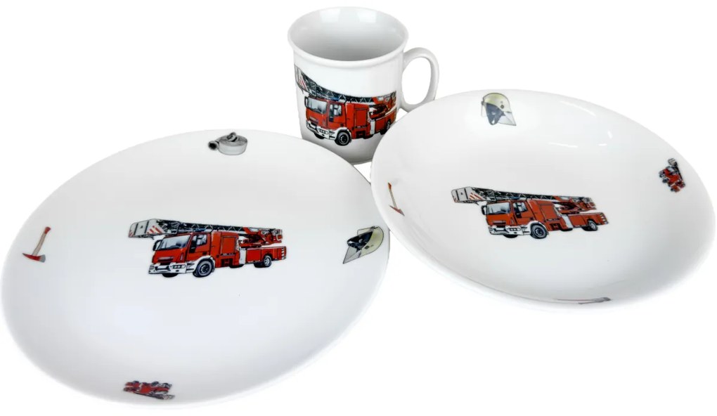 Thun 3 részes gyermek étkészlet Tűzoltók