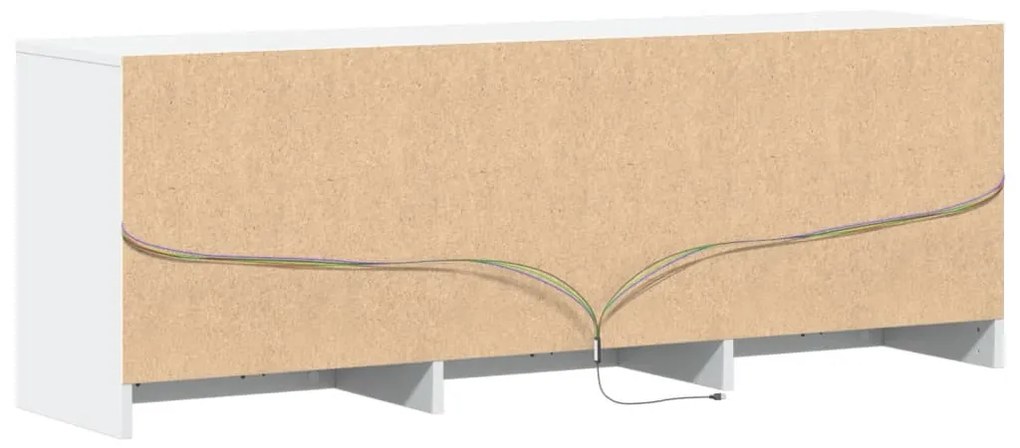 fehér szerelt fa TV-szekrény LED-ekkel 140 x 34 x 50 cm