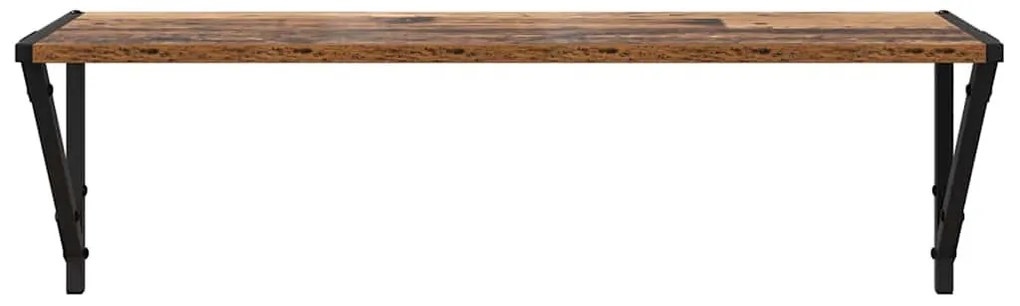 Falpolcok polcokkal 2 pcs Öreg fa 80 x 25 x 25,5 cm Faanyag