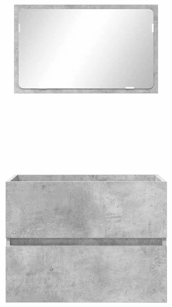 vidaXL Fürdőszoba bútor szett fiókkal tárolóval Beton Szürke Faanyag