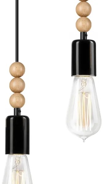 Simon 3xE27/60W/230V fekete függeszték kábellel