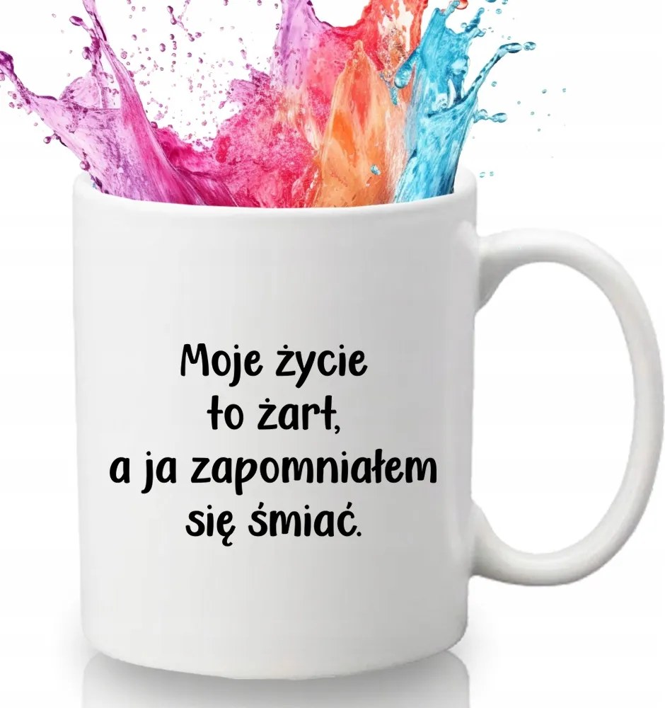 Bögre Fehér 330 ml Kerámia Ajándék Humor Vicces Minta Az Élet Egy VICC