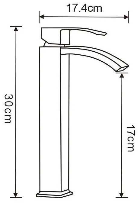 Mexen Libra R77 magas mosdó- és kádcsaptelep zuhanykészlettel, fekete, 745113R77-70