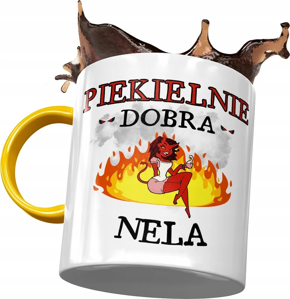 Sárga Bögre Neli Feleség Barátnő Ajándék Nyomtatott Fotóval