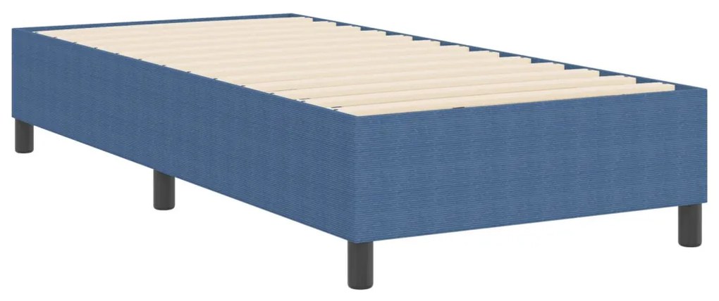Boxspring Ágy Kék 80x200 cm Cordurany Anyag