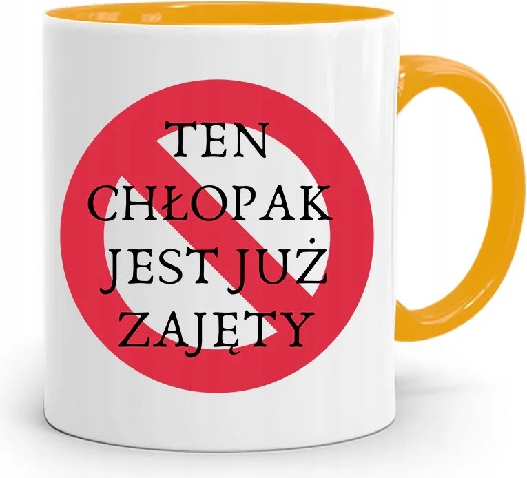 Sárga Bögre Fiúnak Ez A Fiú Elfoglalt, fényképes nyomattal