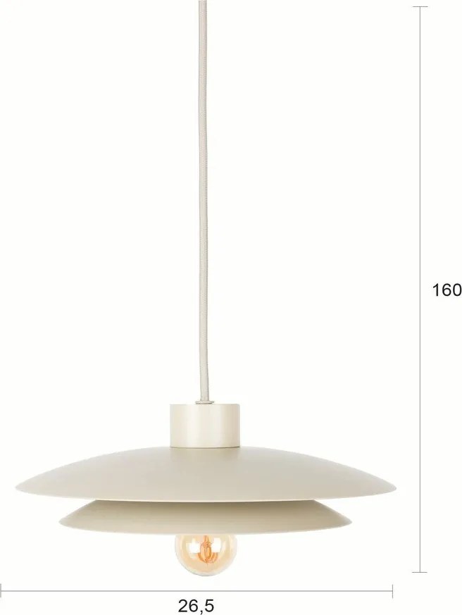 Bézs fém függőlámpa ø 26,5 cm Wubbo – White Label