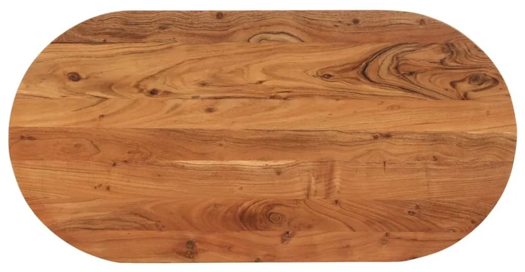 tömör akácfa ovális asztallap 100 x 50 x 2,5 cm