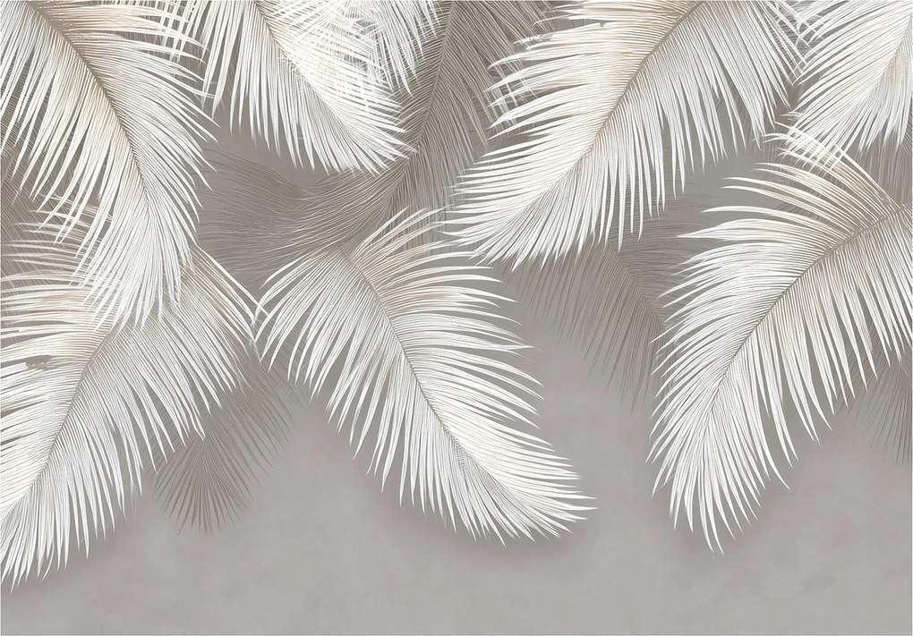 Fotótapéta Levelek Lógó Tollak Beton Falra Hálószoba Nappali 200x140