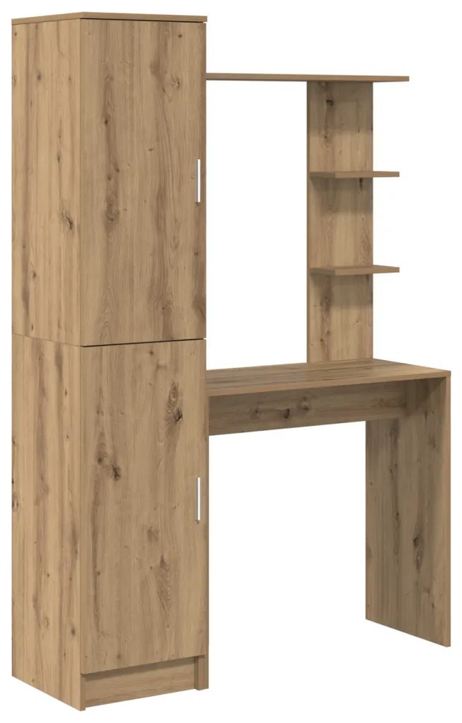 Tárolóval rendelkező íróasztal polcokkal 2 pcs kézműves tölgy