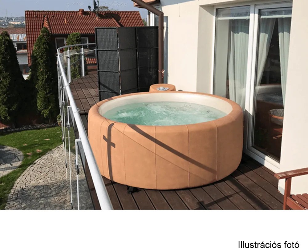 Felfújható pezsgőfürdő, fehér/szürke barna taupe, 4-6 személy, 910 l, Kamino 4 Típus