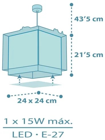 Dalber 63452 - Gyerek csillár BABY DINOS 1xE27/15W/230V, vidám, színes kivitel