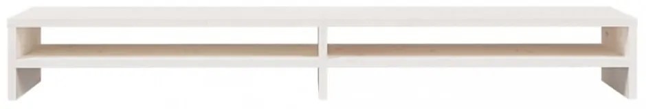 fehér tömör fenyőfa monitorállvány 100 x 24 x 13 cm