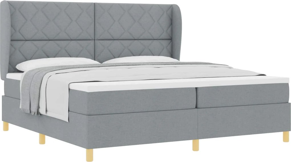 vidaXL Boxspring ágy matraccal Sötétszürke 90x190 cm Szövet szövet