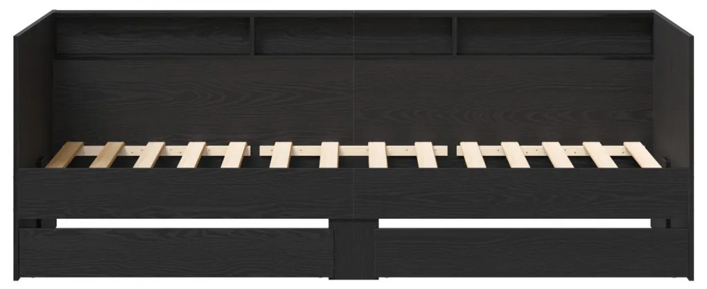 Nappali ágy fiókokkal Beton szürke 90x200 cm Műanyag fa