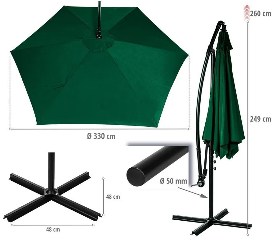 STILISTA Napernyő  330 x 249 cm piros